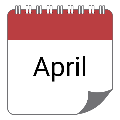 Ein rot weißer Kalender zeigt den aktuellen Monat für das Angebot des Monats.