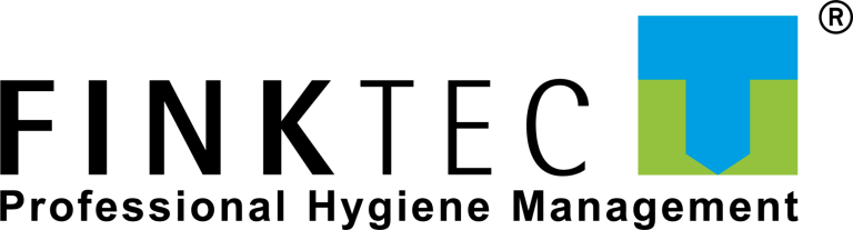 Das Logo von Finktec hat ein grün-blaues Symbol und das Motto für professionelle Reinigung.